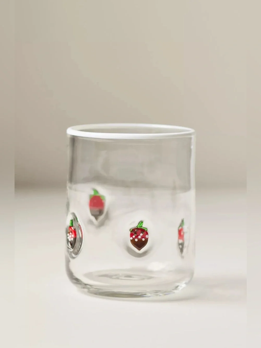Last One! New Anthropologie Icon Juice Glass Chocolate Covered Strawberry